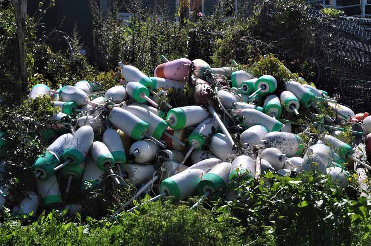 pile of buoys